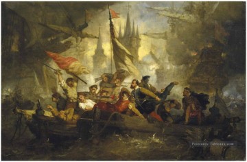  navale Art - Hendrik Frans Schaefels Scène de bataille navale Batailles navales